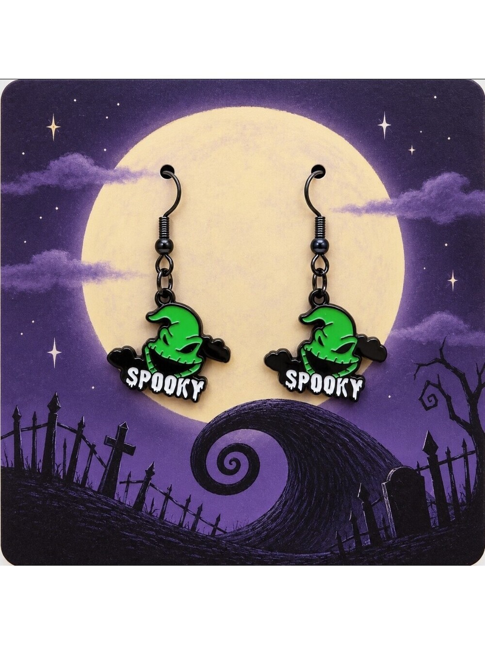 The Nightmare Before Christmas Oogey Boogie Halloween Earrings